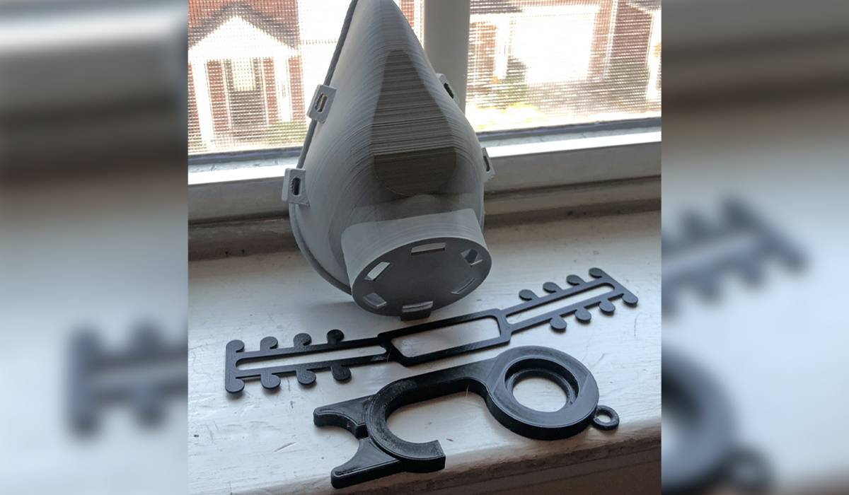 Suyash Rajesh has 3D printed masks, no-touch door openers and mask stretchers. Suyash Rajesh has 3D printed masks, no-touch door openers and mask stretchers.