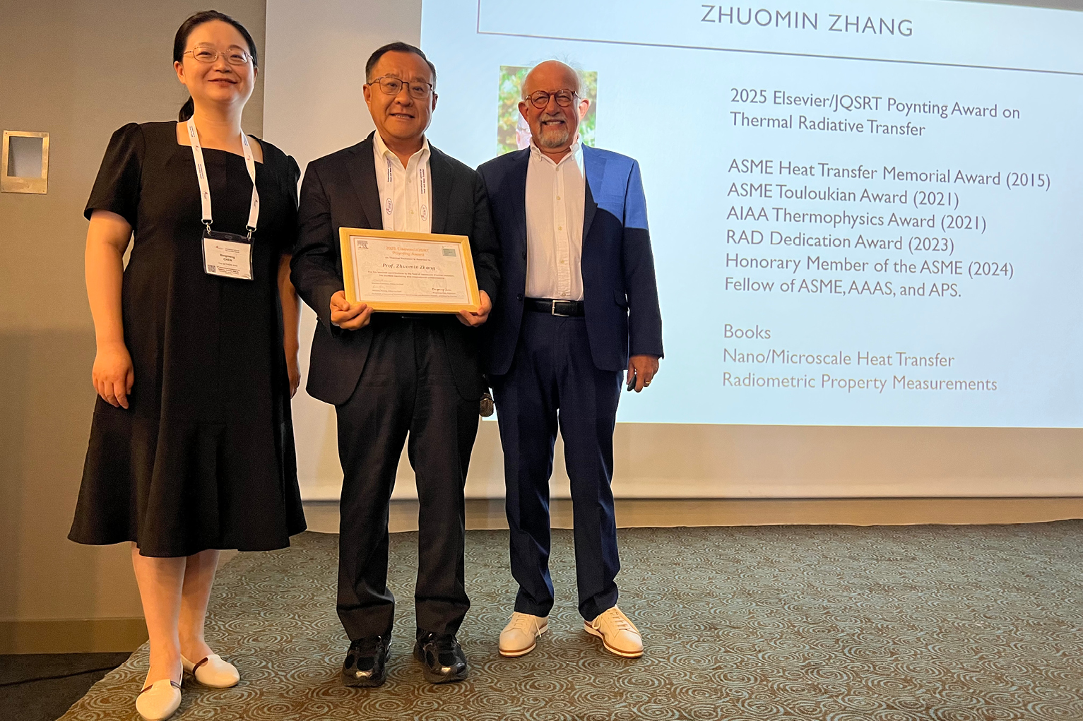 Zhuomin Zhang Receives Elsevier/JQSRT Poynting Award on Radiative Transfer