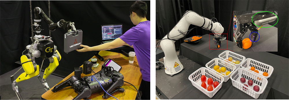 Human robot interaction and robotic grasping of deformable objects like fruits.