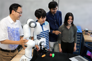 Professor Ye Zhao with high school interns