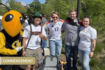 Lucas McCarty and his team on 'EV and the Grid' race day with Buzz.