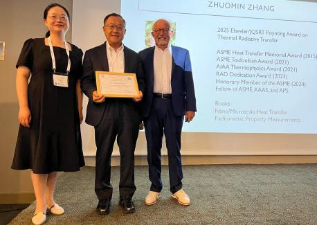 Zhuomin Zhang Receives Elsevier/JQSRT Poynting Award on Radiative Transfer