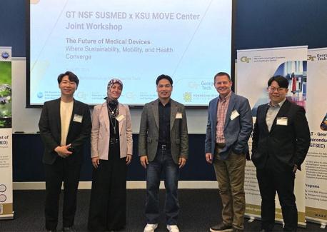 Students, faculty, and researchers from Georgia Tech and Kennesaw State University gathered on April 8 for a joint workshop between Georgia Tech's NSF Sustainable Development of Smart Medical Devices (SUSMED) program and KSU's Mobility for Everyone (MOVE) Center.